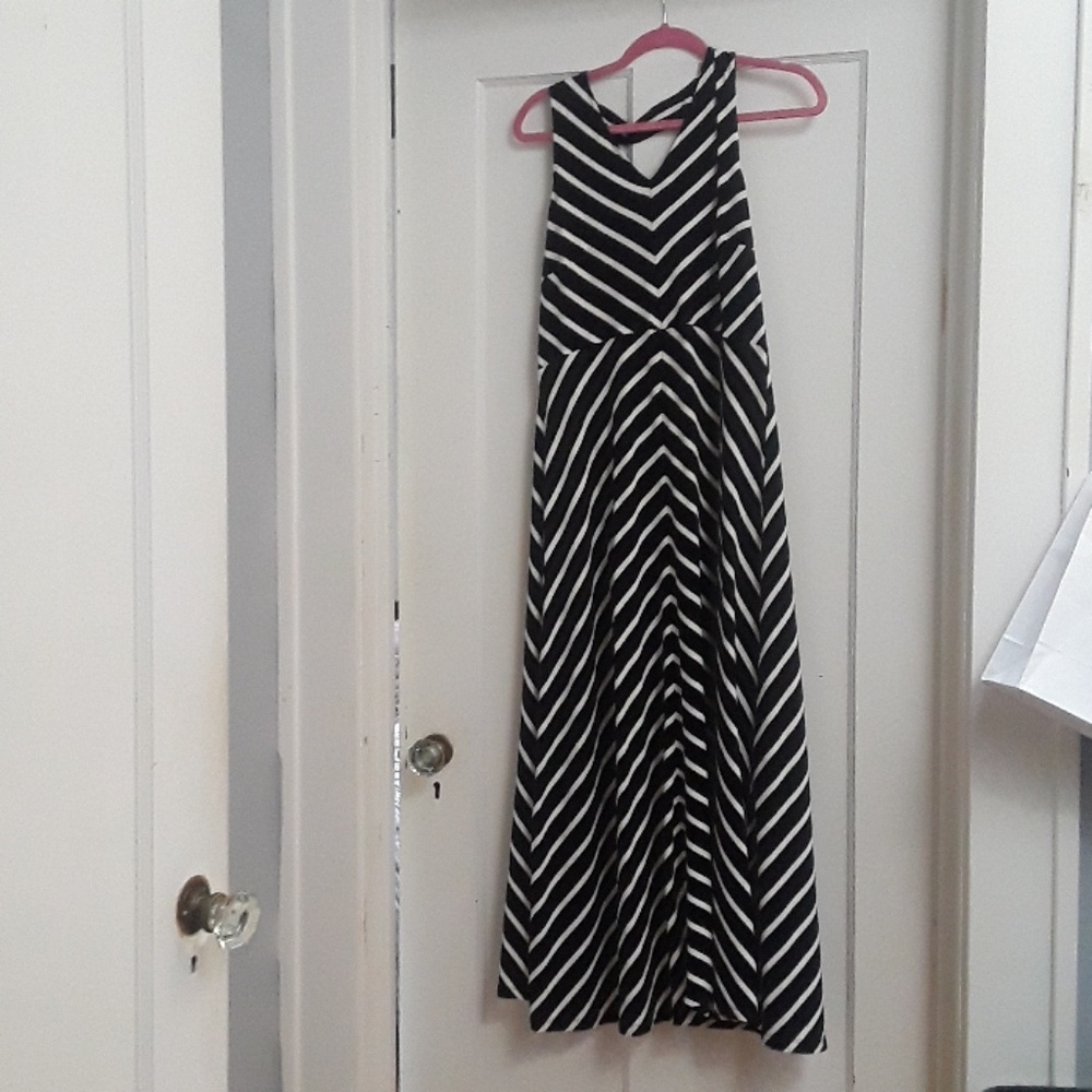 TALBOTS black and white striped dress